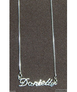 925 Sterling Silver Name Necklace - Name Plate - DANIELLE 17&quot; Chain w/Pe... - £47.19 GBP