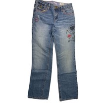 Gap Kids Girls Size 14 Reg Straight Leg jeans Embroidered Hearts Embelli... - £11.64 GBP