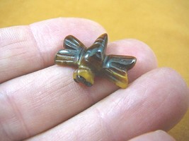 Y-DRAG-503) 1&quot; TIGEREYE flying Dragonfly gemstone FIGURINE gem carving i... - $8.59