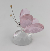 Crystal Butterfly Glass Figurine Miniature Garden Fairy Paperweight Pink - £14.38 GBP