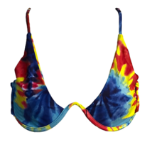Zaful Womens Bikini Swim Top Multicolor Tie Dye Adjustable Plunge Sexy 8... - £12.69 GBP