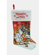 New Dr Seuss Grinch 20&quot; Christmas Stocking Naughty and Nice - £15.93 GBP