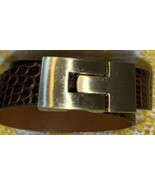 Leighelena Gold Tone Genuine Lizard Wrap Bracelet Made In USA - $44.66