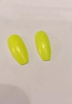 Set Of Painted Neon Summer yellow long coffin False Nails choose your shape - £6.31 GBP