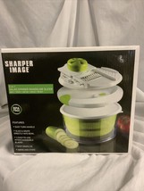 Sharper Image 5 in 1 SALAD SPINNER and MANDOLINE SLICER GRATER Green Whi... - $11.50