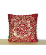 100% Cotton Cushion Cover 20x20 In Mandala Handmade Boho Pillow Cases 50... - $10.43