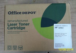 Office Depot Remanufactured HP Laser Toner Cartridge Q7581A Cyan 571-300 - £17.86 GBP