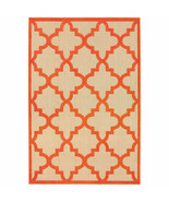 8 X 11 Orange Geometric Stain Resistant Indoor Outdoor Area Rug - $4,611.98 MXN