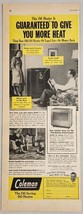 1948 Print Ad Coleman Oil Heaters Save Oil Made in Wichita,Kansas - £10.79 GBP