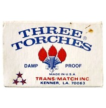 Three Torches Vintage Box Matches Trans/Match Louisiana USA Collectible ... - £11.75 GBP