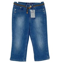 Gloria Vanderbilt Capris Crop Pants Womens sz 6 Mid Rise Blue Jean w/Tummy Panel - £17.82 GBP