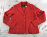 Bianca Jacket Womens 10 Red Pockets Boiled Wool Big Button Front - $29.69
