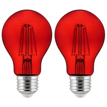 2-Pack Sunlite LED Transparent Red A19 Filament Bulbs, 4.5 Watts, Dimmable - £25.57 GBP