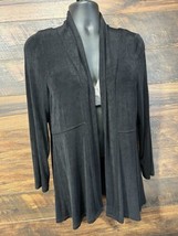 Vintage Chicos Travelers Acetate Slinky Open Cardigan Open Blouse Large 3 - $15.20