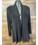 Vintage Chicos Travelers Acetate Slinky Open Cardigan Open Blouse Large 3 - $15.20