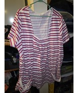 Woman Within 4X 34/36 Plus tunic top comfy with pockets striped shirt - $15.57 CAD