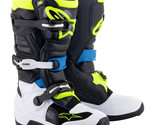 Alpinestars Youth Tech 7S Black Enamel Blue Flo Yellow MX Kids Boots Mot... - $249.95