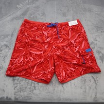 Tommy Hilfiger Shorts Mens L Red Printed Pull On Drawstring Premium Swim... - $28.69