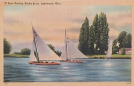 Lakewood OH Ohio Boat Racing Rocky River Scenic Greetings Postcard E08 - £6.29 GBP