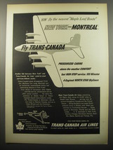 1950 TCA Trans-Canada Air Lines Ad - Now fly the newest Maple Leaf Route - £14.55 GBP