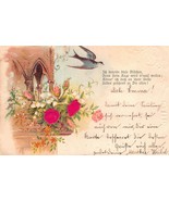 Antique Postcard Germany Early 1900&#39;s Bird, Flowers - £3.32 GBP