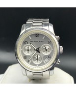 Michael Kors Runway Women&#39;s Silver Midsized Chronograph Watch Date MK5076 - £118.76 GBP