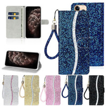 Bling Glitter Leather Flip Case For iPhone 14 13 12 11 15 Pro XS Max XR X 7 8+ - £40.50 GBP