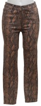 Paige Denim Jeans Brown Coated Snakeskin Hoxton Ankle Print Skinny Sz 27 Nwt - $142.50