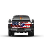 American &amp; Puerto Rico Flag Tailgate Wrap Vinyl Graphic Decal Sticker Truck - £55.87 GBP