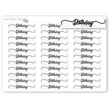 30 Gold Birthday Script Planner Foiled Stickers (1.5”)  - £6.75 GBP