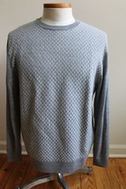 Turnbury L 100% Extra Fine Merino Wool Gray Check Crew Neck Sweater - £15.89 GBP