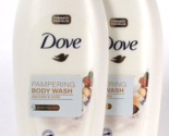 2 Ct Dove 23.6 Oz Pampering Shea Butter &amp; Vanilla Body Wash 1/4 Moisture... - £26.14 GBP