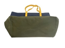 Love Thy Beast Canvas Pet Tote Bag Navy Yellow Large Zip Top Carrier 24"x16"x9" image 10