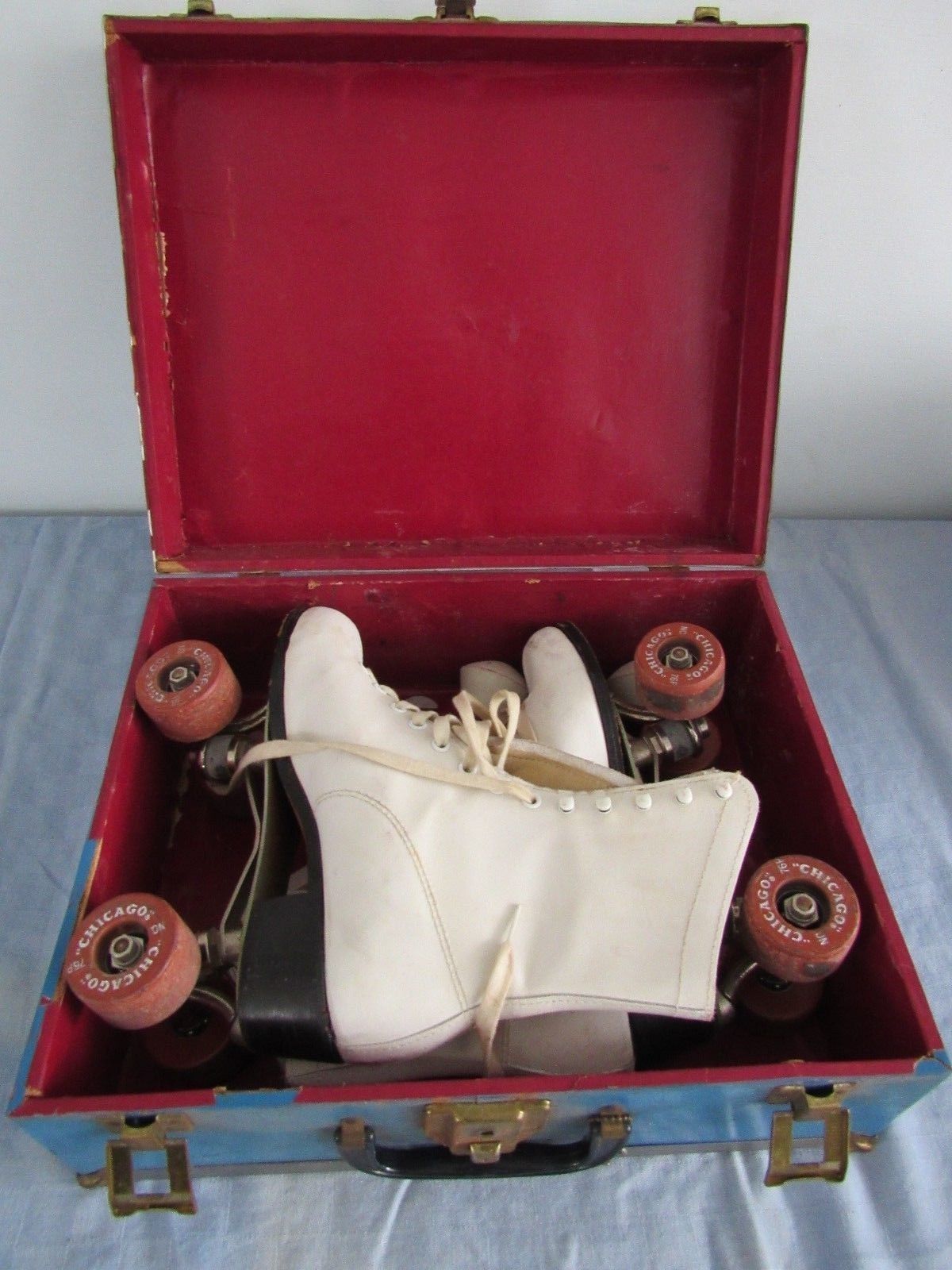 Vtg Chicago Women's Leather Roller Skates w/ Case Size 5 Plus Wrench and Stops - $94.07