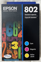 Epson 802 Cyan Magenta Yellow Ink Set T802520 T802220 T802320 T802420 Ex... - $93.98