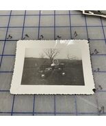 Vintage Photograph 1940s Little Child In Toy Wagon Greyhound Wagon  - $10.07 CAD