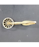 Vintage Hickok USA Gold Wagon Wheel Tie Clip with Red Gem Wheel Turns - £15.36 GBP