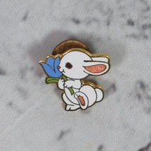 Vintage Hallmark Bunny Lapel Pin Tulip Spring Flower Rabbit Enameled - £6.20 GBP