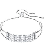 Authentic Swarovski Fit White Crystal Bracelet, Stainless Steel - £73.35 GBP