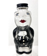 Vintage Painted Glass Pig Piggy Bank w RED Lips Full Standing Body 7 1/4&quot; - $33.35 CAD