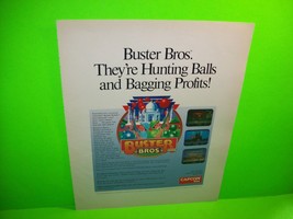 Buster Bros 1989 Video Arcade Game Large Pull Out Trade Magazine Print Ad Retro - £12.26 GBP