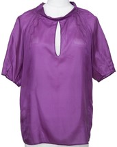 CHLOE Blouse Top Shirt Violet Purple Silk Short Sleeve Sz 34 - £71.01 GBP