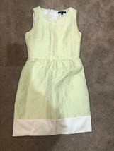 C. Luce Misses SMALL Sheath Dress Yellow Sleeveless Lace Sparkle Fitted ... - $9.49
