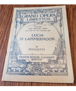 Vintage Grand Opera Librettos Lucia Di Lammermoor Program Oliver Ditson ... - £12.77 GBP