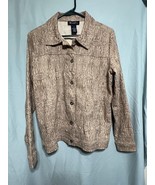 Denim &amp; Co Women’s Brown Blazer Size SM Stitched And Embossed Design Pat... - $401.11 MXN