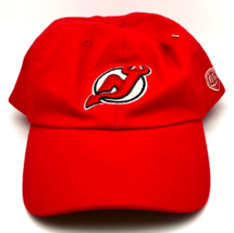 New Jersey Devils Old Time Hockey (OTC) Hook &amp; Loop Red Embroirdered Logo Hat - £14.43 GBP