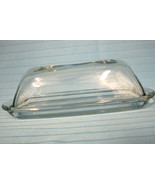 Crystal Clear Glass Butter Dish Under The Dome Quarter Pound Size No Pat... - £21.35 GBP