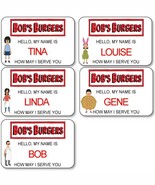 BOB&#39;S BURGERS BOB TINA LINDA GENE LOUISE NAME BADGES MAGNET BACKS HALLOW... - €51,61 EUR