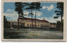 Del Monte Lodge Pebble Beach,California Linen Postcard 1945 - £6.58 GBP