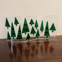 Fused Glass Wavy Christmas Trees Display - £25.26 GBP